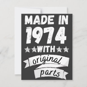 Hergestellt 1974 mit Originalteilen, Feiertagskarte