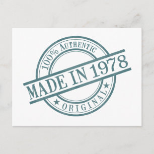 Hergestellt 1978 Geburtsjahr Runde Gummistempel Lo Postkarte