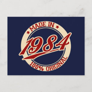Hergestellt 1984 postkarte