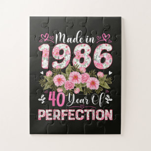 Hergestellt 1986 40 Jahre Perfektion Blumen Puzzle