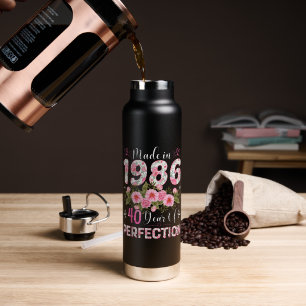 Hergestellt 1986 40 Jahre Perfektion Floral Trinkflasche