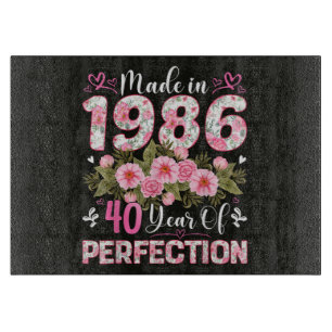 Hergestellt 1986 Floral 40. Geburtstag Frauen Flor Schneidebrett