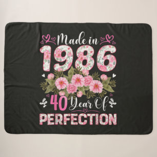 Hergestellt 1986 Floral 40. Geburtstag Frauen Flor Sherpadecke