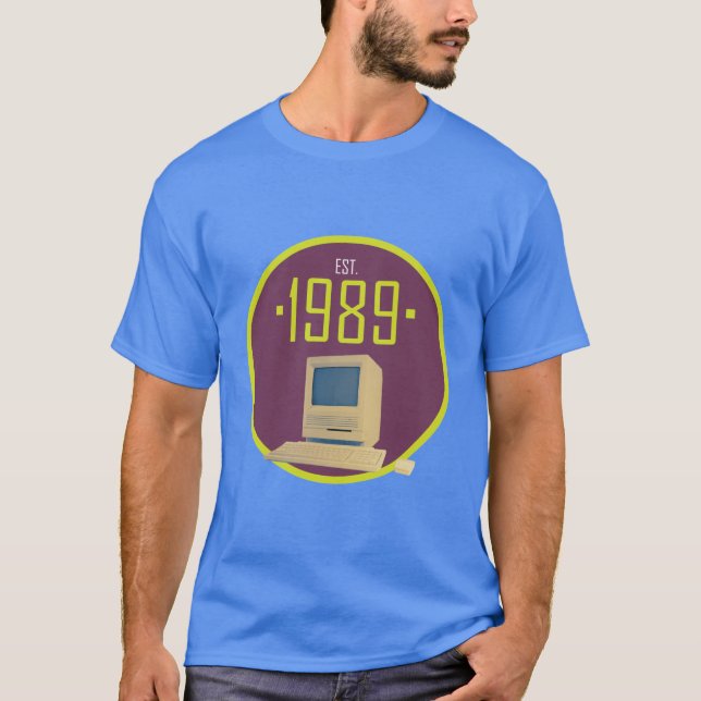 Hergestellt 1989 - Retro Computer-T - Shirt (Vorderseite)