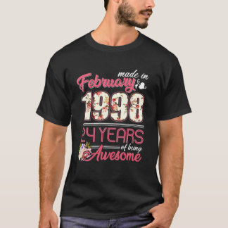 Hergestellt im Februar 1998 Floral 24 Jahre alt 24 T-Shirt