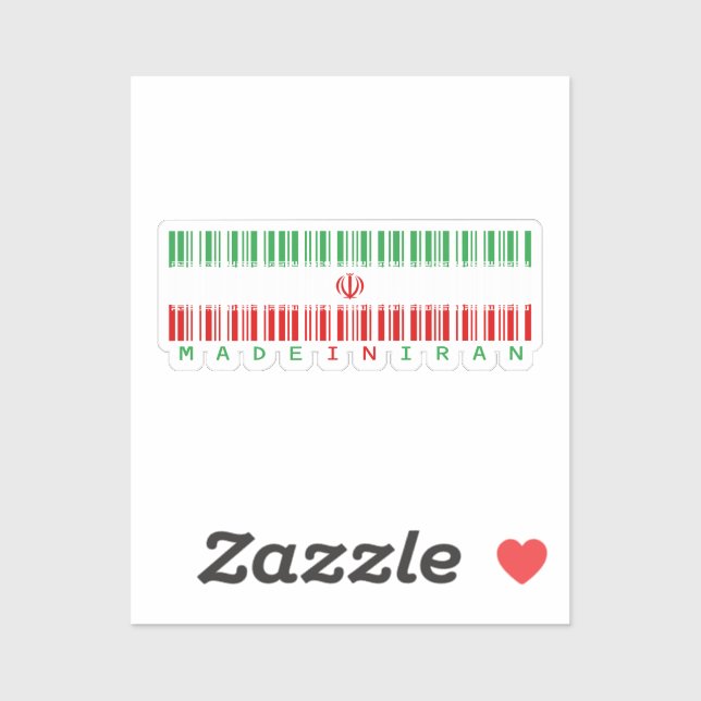 Hergestellt im Iran Barcode Flag Aufkleber (Blatt)