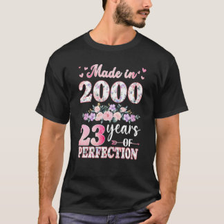 Hergestellt im Jahr 2000 floral 23 Jahre alt 23. G T-Shirt