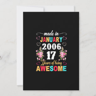 Hergestellt im Januar 2006 17 Jahre alt 17 Jahre G Einladung