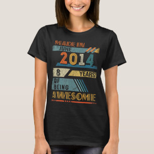 Hergestellt im Juni 2014 8 Jahre alt 8. Geburtstag T-Shirt