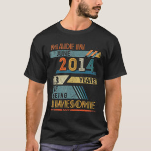 Hergestellt im Juni 2014 8 Jahre alt 8. Geburtstag T-Shirt
