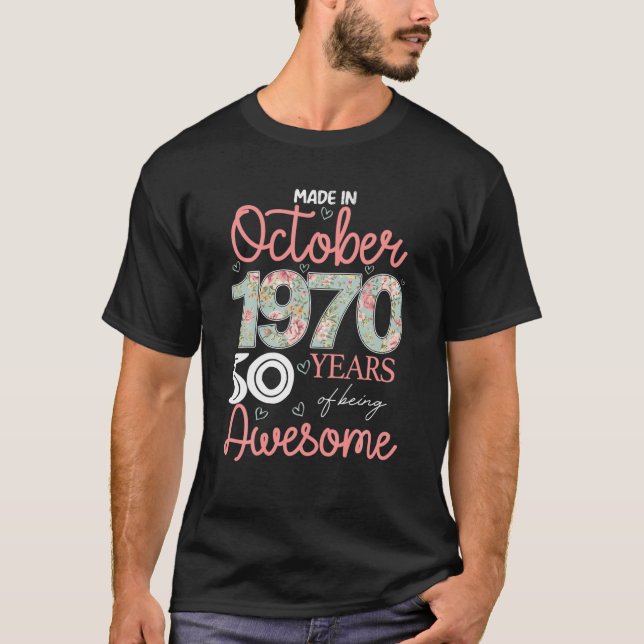 Hergestellt im Oktober 1970 50 Jahre Phantastisch  T-Shirt (Vorderseite)
