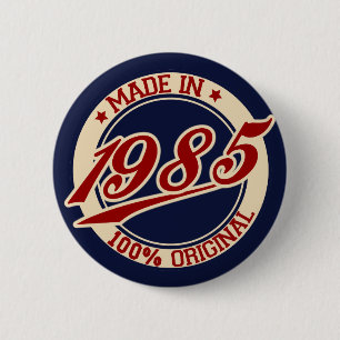 Hergestellt in 1985 button