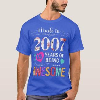Hergestellt in 2007 15 Jahre Awesome Geburtstags-G T-Shirt