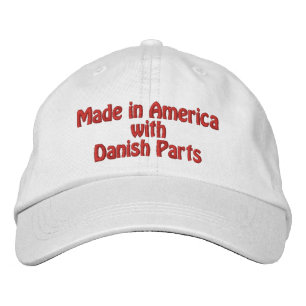 Hergestellt in Amerika mit dänischen Teilen Bestickte Baseballkappe