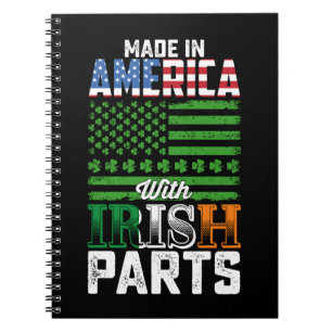 Hergestellt in Amerika mit irischen Teilen St. Pat Notizblock