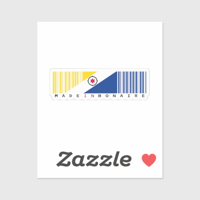 Hergestellt in Bonaire Barcode-Flagge Aufkleber (Blatt)