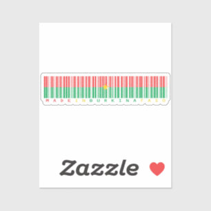 Hergestellt in Burkina Faso Barcode Flag Sticker