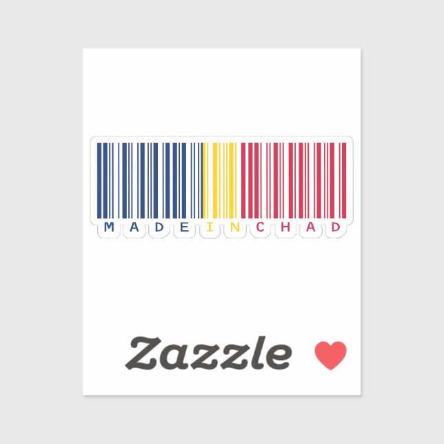Hergestellt in Chad Barcode Flag Sticker (Blatt)