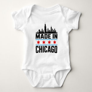 Hergestellt in Chicago Vintage-Silhouette Stadtsto Baby Strampler