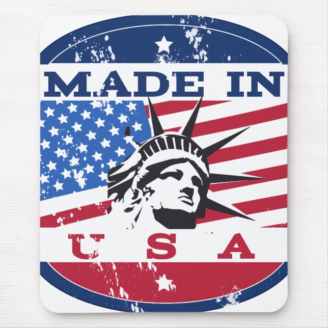 Hergestellt in den USA Abzeichen Mousepad (Vorne)