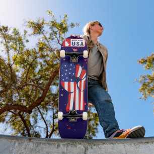 Hergestellt in den USA Flagge Faust Patriotisch Ko Skateboard