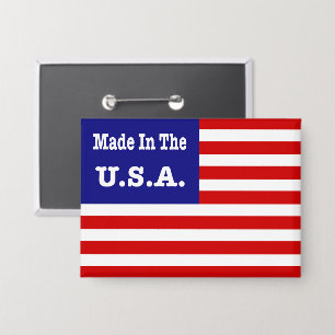 Hergestellt in den USA rot-weiß und blau-amerikani Button