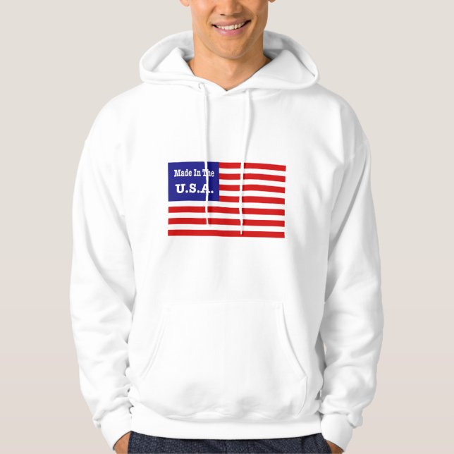 Hergestellt in den USA rot-weiß und blau-amerikani Hoodie (Vorderseite)