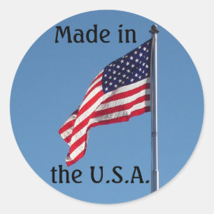 Hergestellt in den USA Runder Aufkleber
