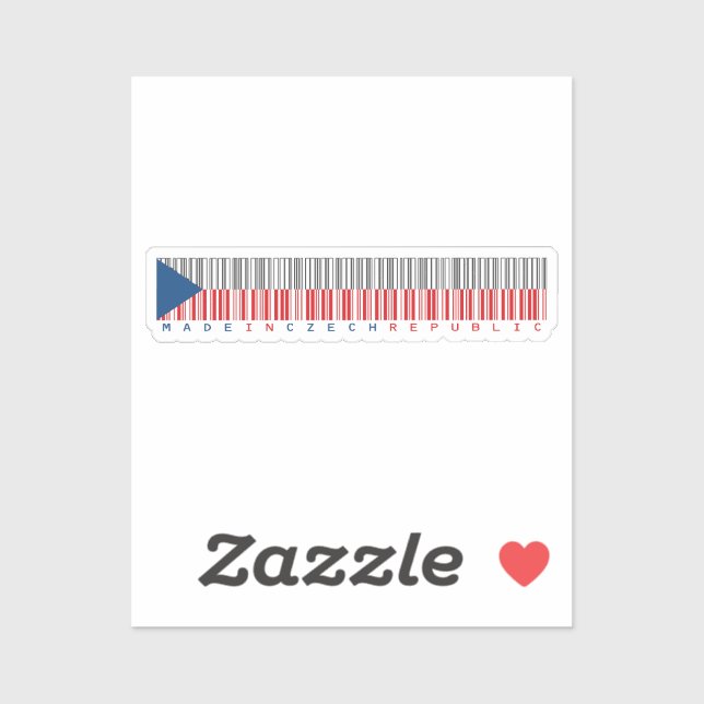 Hergestellt in der Tschechischen Republik Barcode- Aufkleber (Blatt)