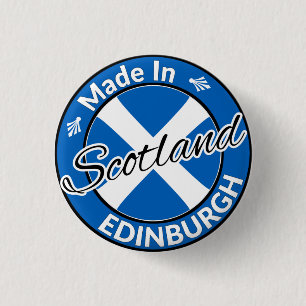 Hergestellt in Edinburgh Scotland Saltire Flag Button