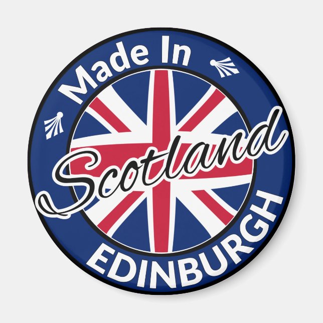 Hergestellt in Edinburgh Scotland Union Jack Flag Magnet (Vorne)