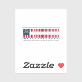 Hergestellt in Georgia Barcode Flag Sticker - Staa
