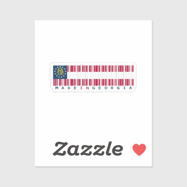 Hergestellt in Georgia Barcode Flag Sticker - Staa (Blatt)