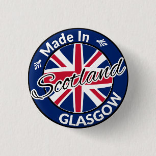 Hergestellt in Glasgow Scotland Union Jack Flag Button