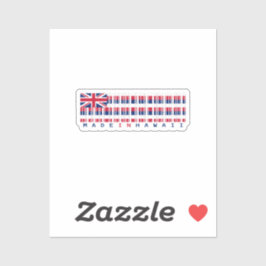 Hergestellt in Hawaii Barcode Flag Sticker - Islan