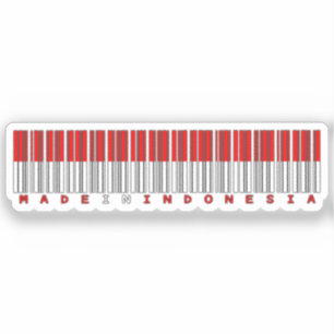 Hergestellt in Indonesien Barcode-Flaggen-Aufklebe Aufkleber