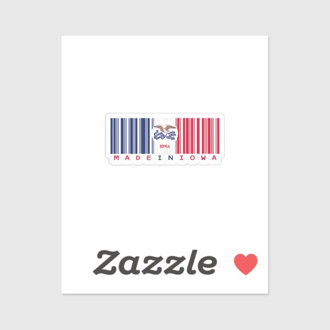 Hergestellt in Iowa Barcode Flag Sticker - Staatss (Blatt)