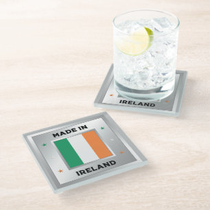 Hergestellt in Irland Glasuntersetzer