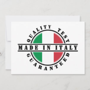 Hergestellt in Italien Qualität geprüft Garantiert Einladung