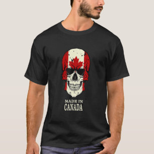 Hergestellt in Kanada Cool kanadische Flagge Skull T-Shirt