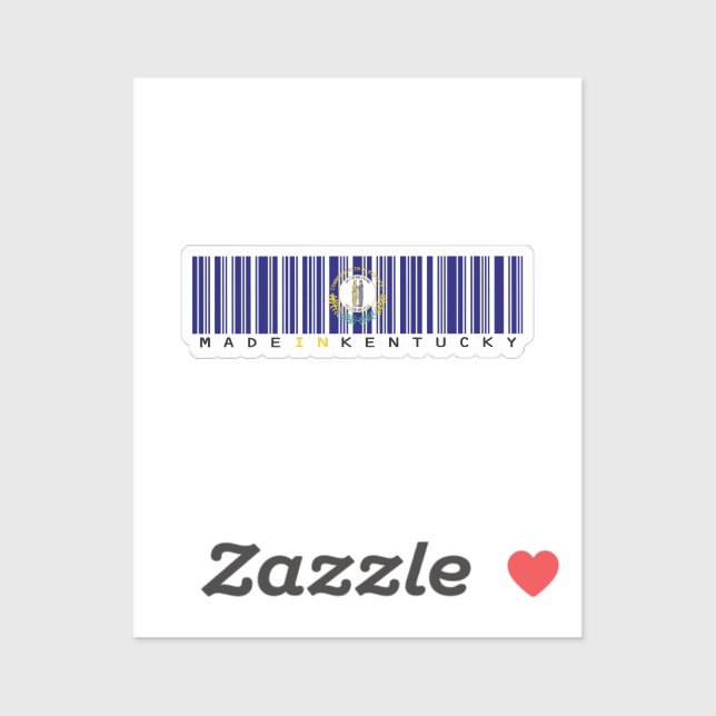 Hergestellt in Kentucky Barcode Flag Sticker - Sta (Blatt)