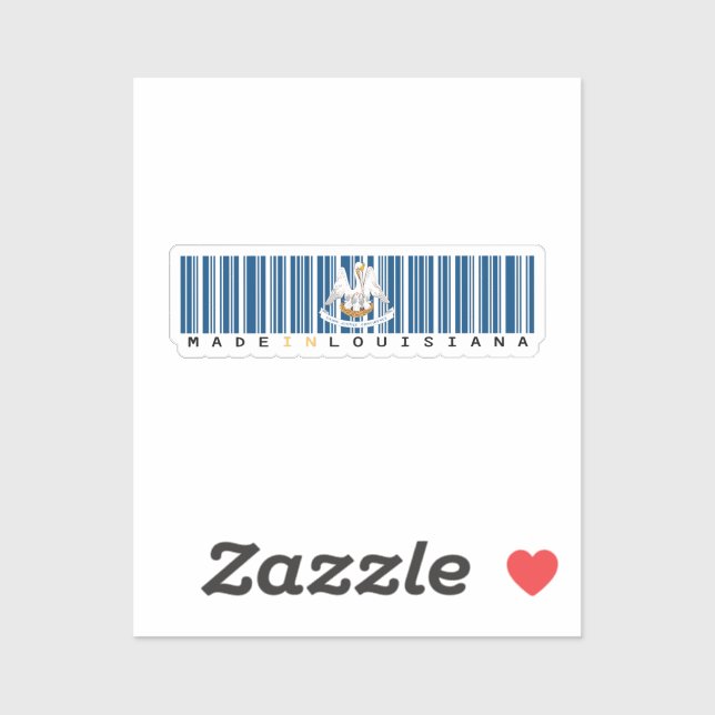 Hergestellt in Louisiana Barcode Flag Sticker - St (Blatt)