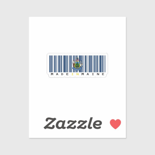 Hergestellt in Maine Barcode Flag Sticker - Staat (Blatt)