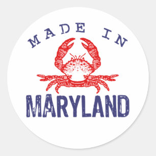 Hergestellt in Maryland Runder Aufkleber