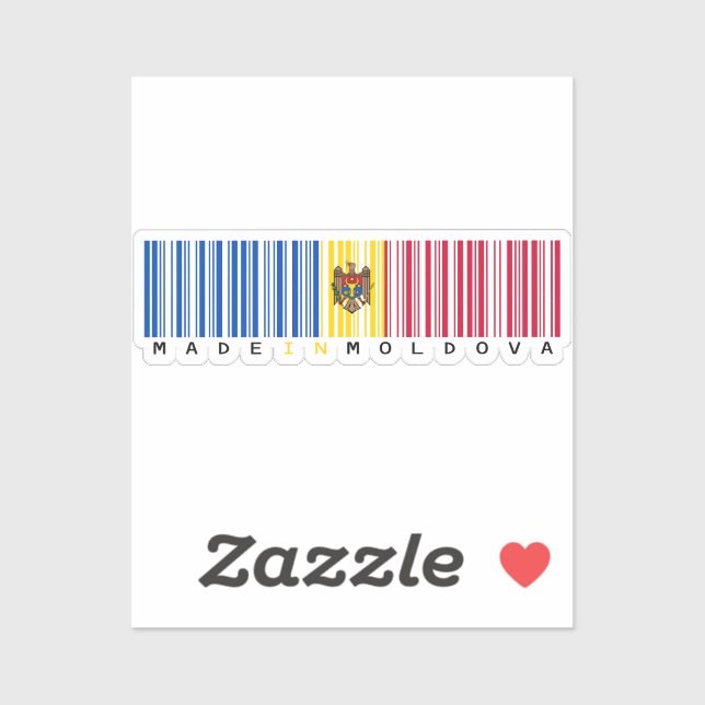 Hergestellt in Moldawien Barcode-Flagge Aufkleber (Blatt)