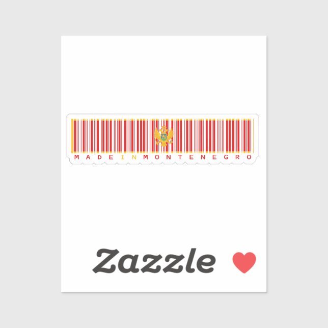 Hergestellt in Montenegro Barcode-Flagge Aufkleber (Blatt)