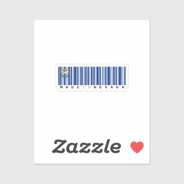 Hergestellt in Nevada Barcode Flag Sticker - Staat (Blatt)