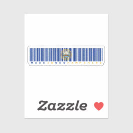 Hergestellt in New Hampshire Barcode Flag Sticker 