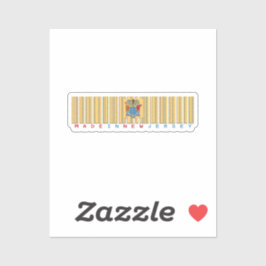 Hergestellt in New Jersey Barcode Flag Sticker
