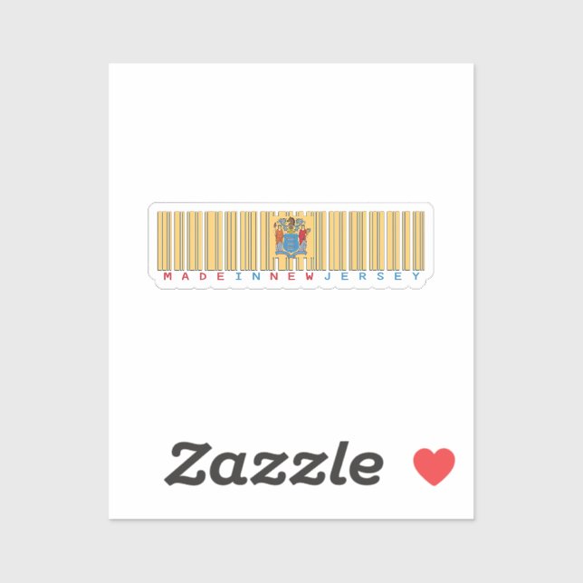 Hergestellt in New Jersey Barcode Flag Sticker (Blatt)